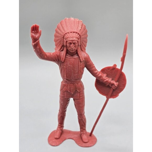 Vintage Marx Native American Indian Figures 6" 1964 LOT OF 4 - Picture 8 of 16